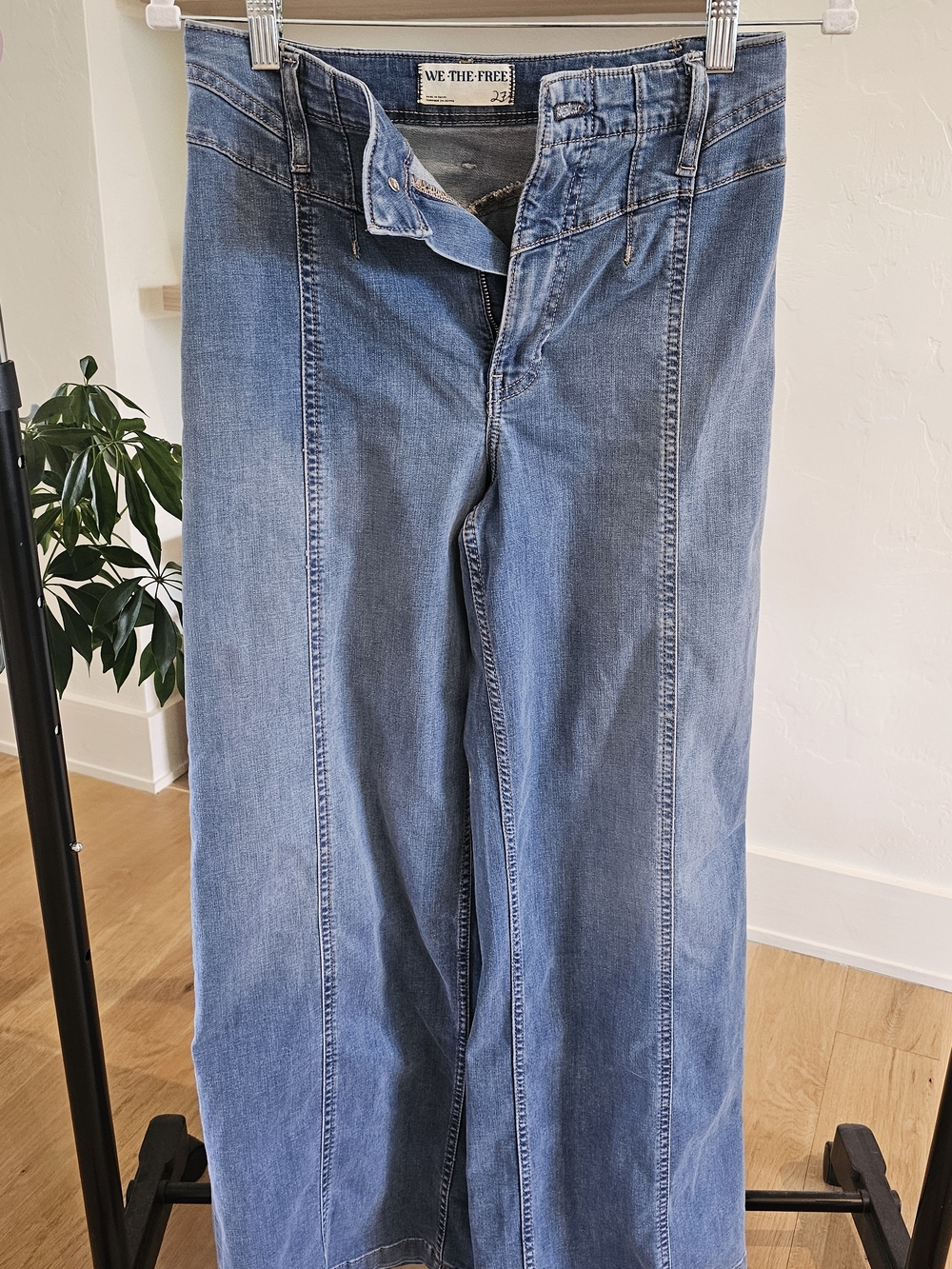 We The Free Medium Blue Wide Leg Jeans with Center Seam